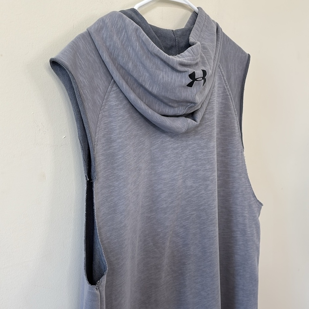 Under Armour Men’s Sportstyle Terry Sleeveless Hoodie Gray Size XL - Picture 8 of 10